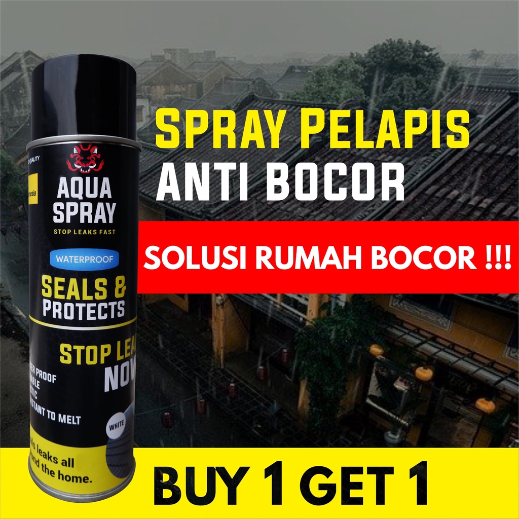 BUY 1 GET 1 AQUA SPRAY ANTI BOCOR  Waterproof Stop Leaks Fast NOw 500ml Rubber Sealant