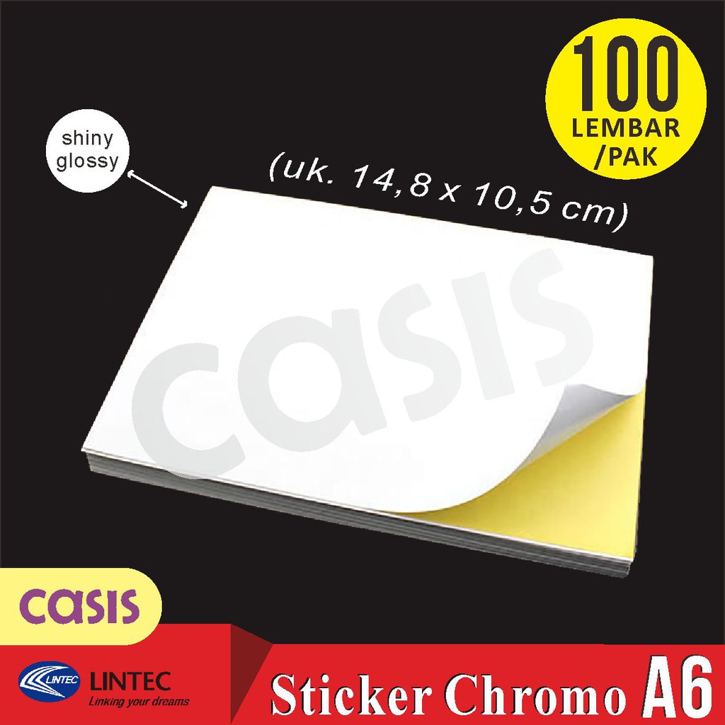 

stiker chromo glossy A6 isi 100 lbr - lintec - CASIS