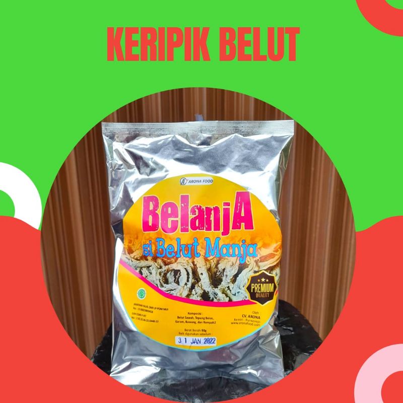 

BELANJA (SIBELUT MANJA) KERIPIK BELUT KEMASAN PRAKTIS 90G CEMILAN ENAK SEHAT