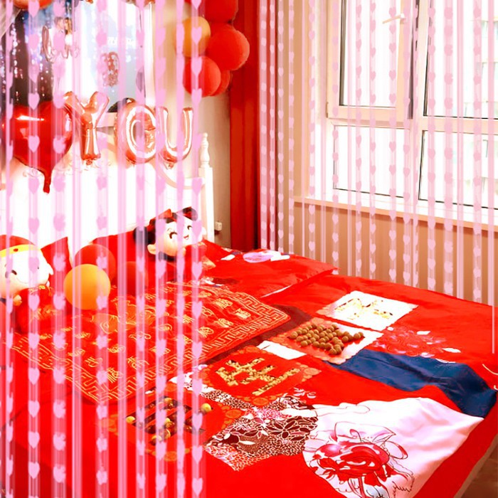 AGG-07 Tirai Benang Love / Tirai Pintu dan Tirai Jendela Motif Love Impor Murah