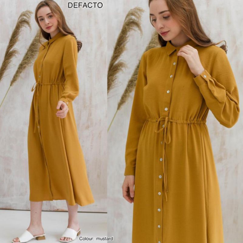 defacto maxi dress yellow mustard