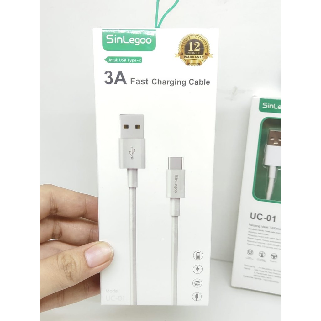 SINLEGOO UC-01 Data Cable USB Type-C 3A Kabel Casan Fast Charging GARANSI 1 TAHUN