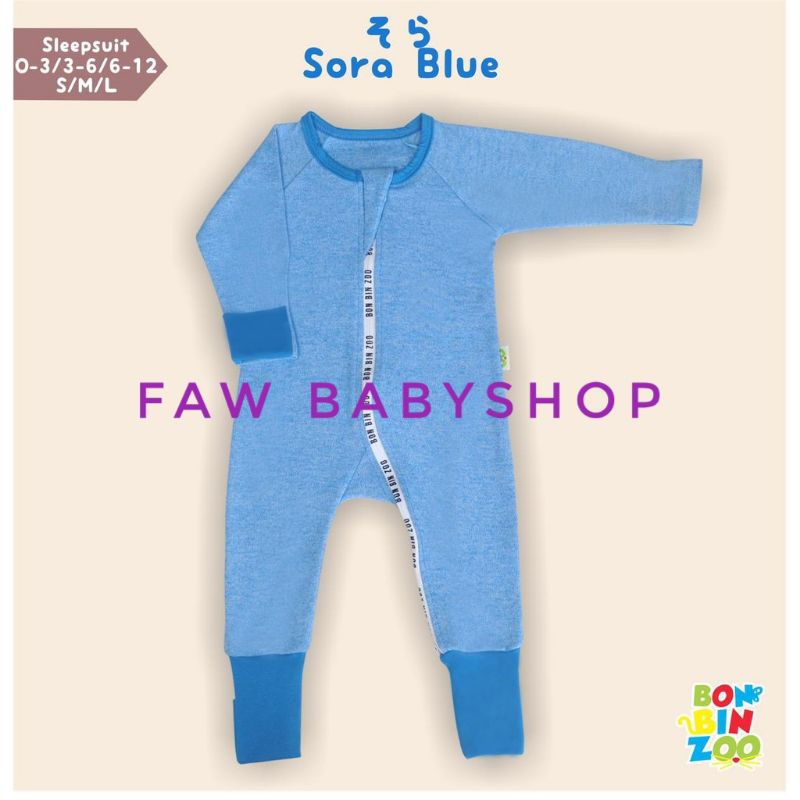 Sleepsuit Bayi/Baby Zipper BonBinZoo Motif Granit Bon bin zoo