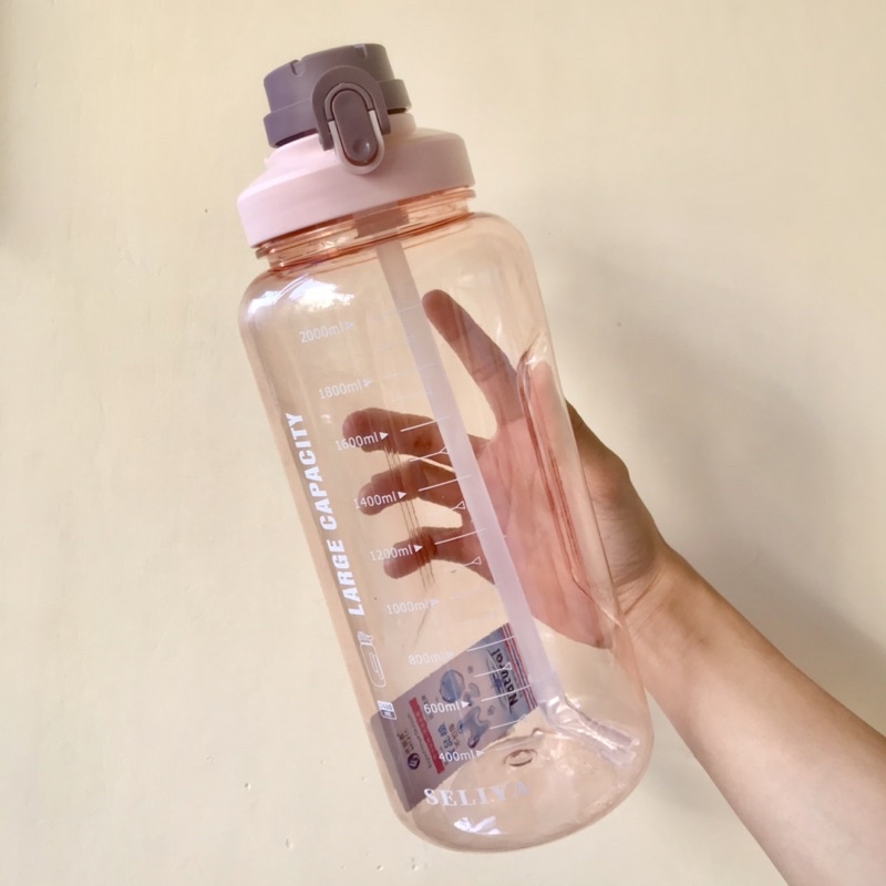 BOTOL MINUM JUMBO 2400 ML DOUBLE LOCK 2,4 LITER BANJARMASIN PRAKTIS MURAH SIMPEL BESAR MUDAH DICUCI | RUMIFY