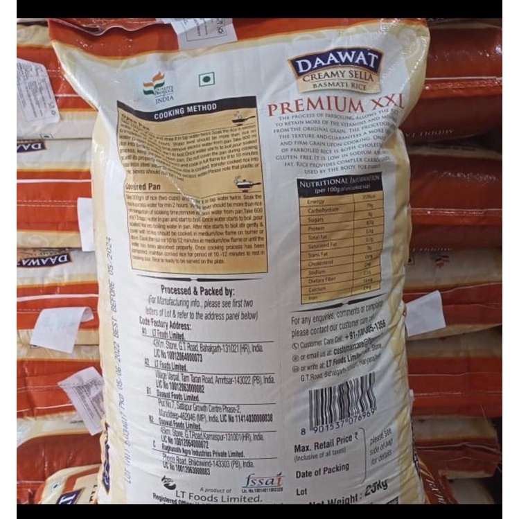 

LAKU Daawat Beras Basmati Asli Dari India Long Grain 1kg