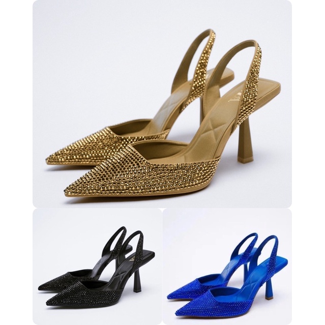 [7.7 Boombastis Sale⚡] - SEPATU WANITA ZS418 SLINGBACK SHOES FULL DIAMOND PREMIUM IMPORT