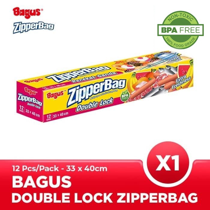 Bagus Double Lock Zipperbag 12 s 33 cm x 40 cm W-21455