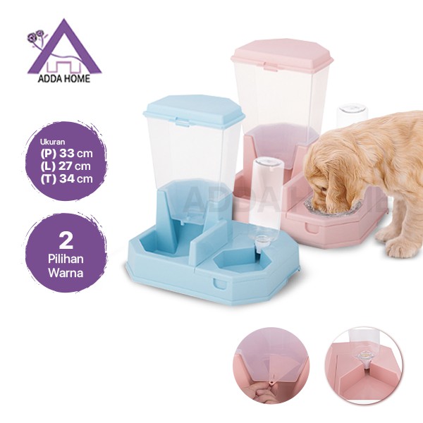 Adda Home - 2 in 1 Dispenser Feeder Makanan Minuman Anjing Kucing Peliharaan 33x27x34cm