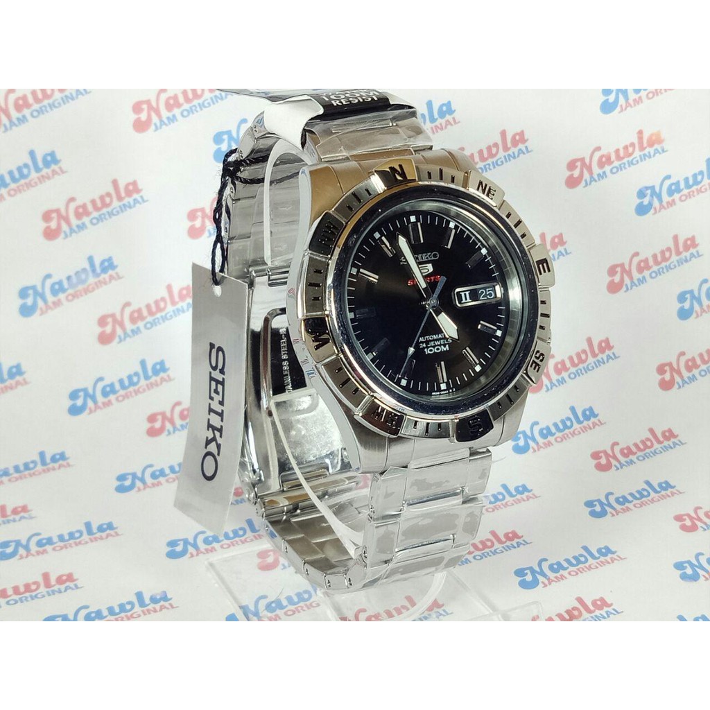 Seiko 5 Sports SRP137K1 Black Dial Compass Bezel | Jam Pria SRP137