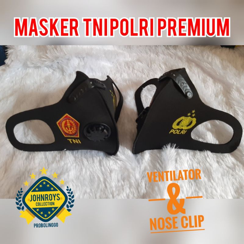 Masker TNI POLRI Premium Dengan Ventilator dan Penjepit Hidung