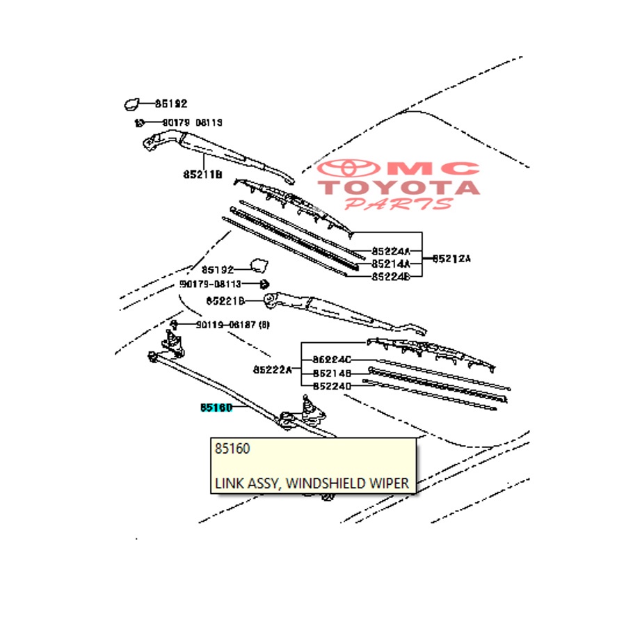 Wiper LInk Depan Soluna 85150-0A010