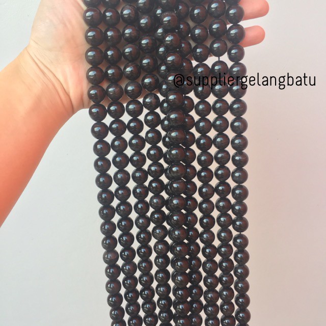 black tiger eye biduri sepah hitam mata singa 12mm natural akik hitam aksesoris gelang kalung craft