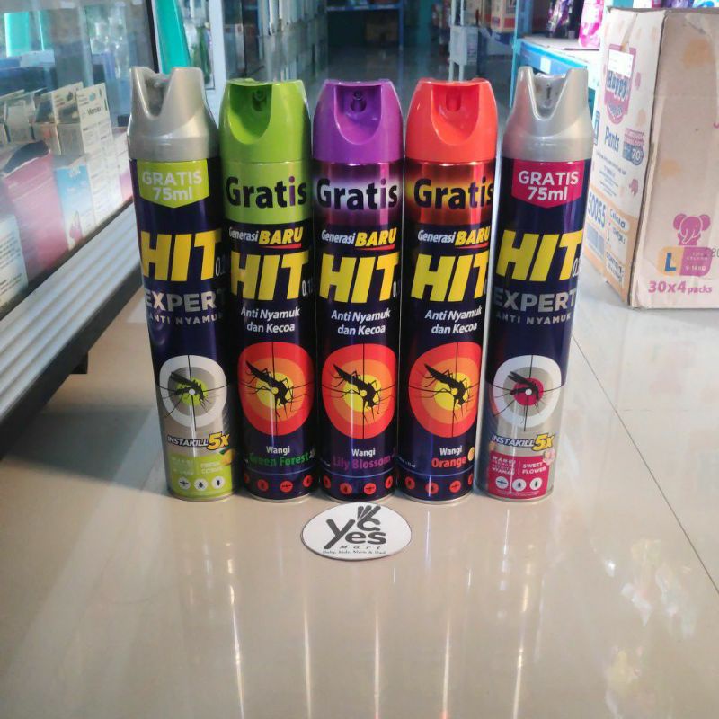 Hit Expert Anti nyamuk kecoa 600 + 75 ml Lily Blossom Green Forest Orange Sweet Flower Fresh Citrus fragrance Obat semprot