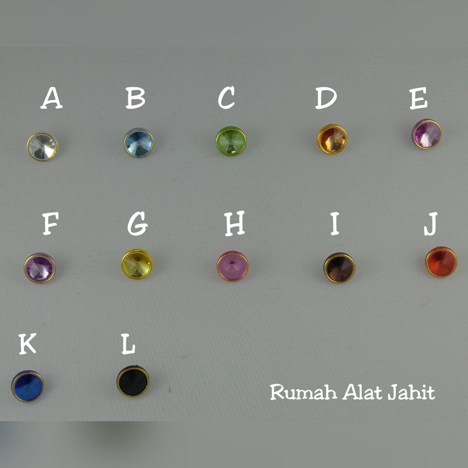 Kancing Akrilik Bulat Motif Bulan Lancip 12mm