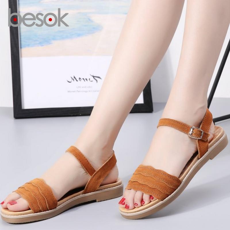  Sandal  Sepatu  Wanita Fashion Baru Sandal  Datar Serbaguna 