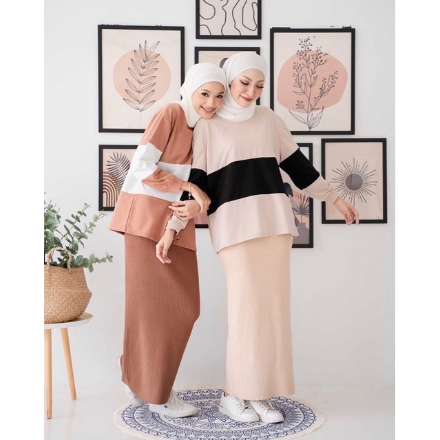 [Ijuf] Choco set knit top skirt rok rajut import bangkok BKK