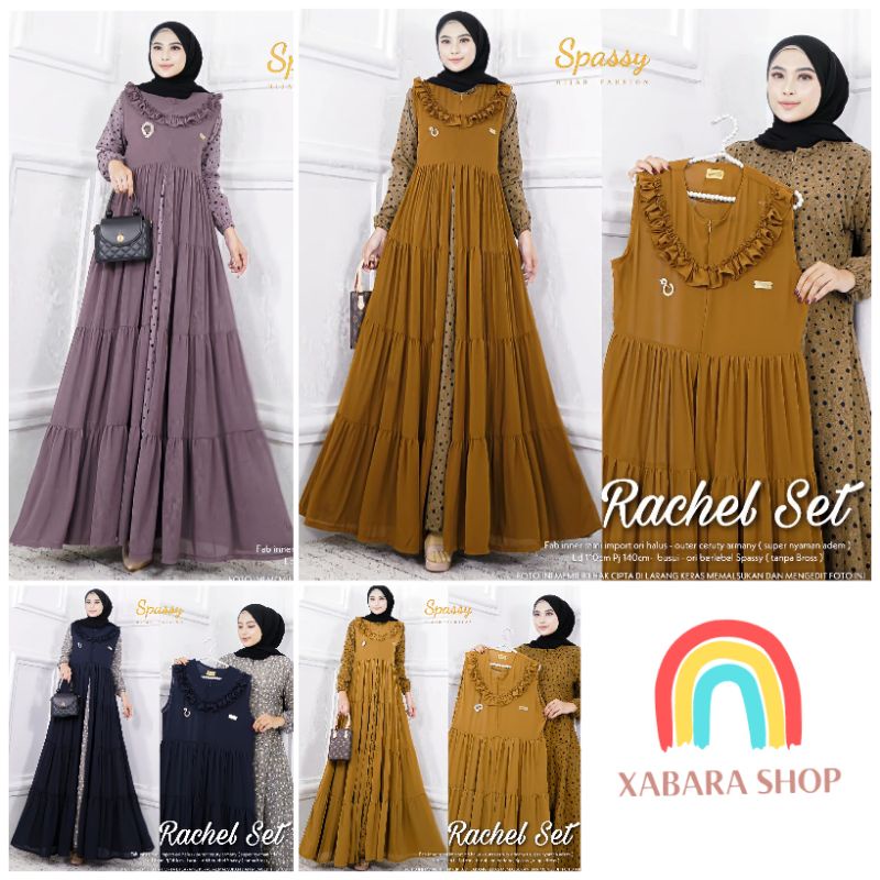XBR | Rachel Maxy Set Outer / Bahan Katun Linen Rami mix Ceruty / LD 110cm Pb 140cm by SPASSY