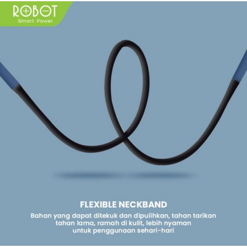 ROBOT N20 Bluetooth Neckband Earphone Magnetic Earbuds Garansi 1 Tahun