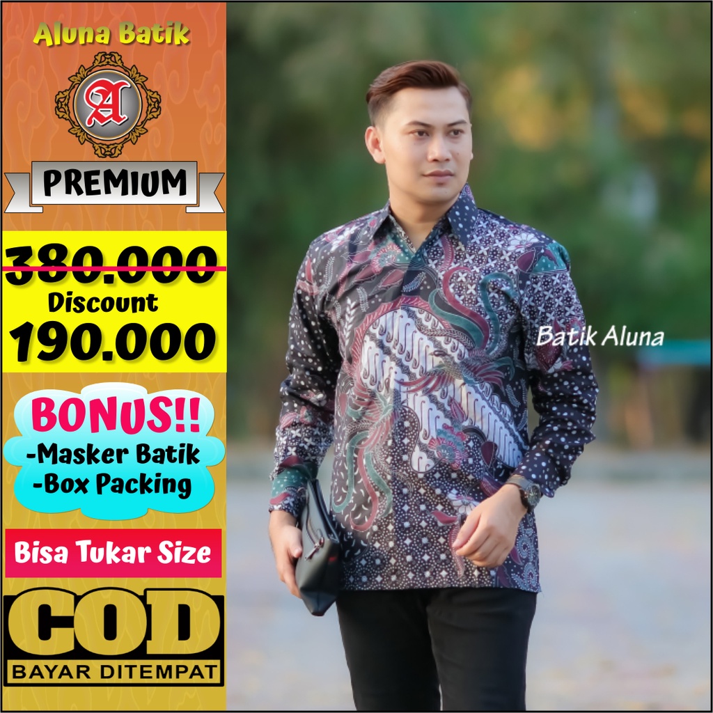 Kemeja Pria Lengan Panjang Batik Premium Original Aluna Batik Solo PCW 102