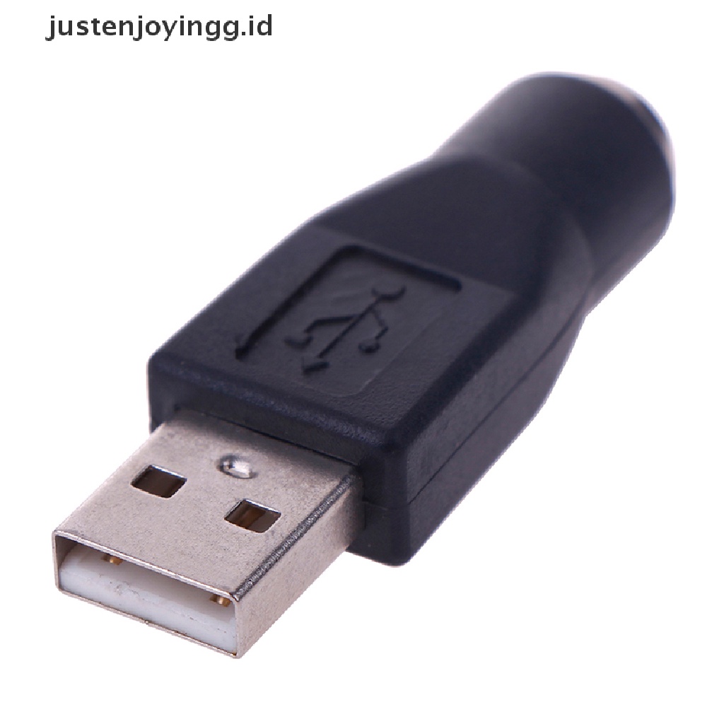 // justenjoyingg.id // 2Pcs PS/2 Male to USB Female Port Adapter Converter for PC Keyboard Mouse Mice ~