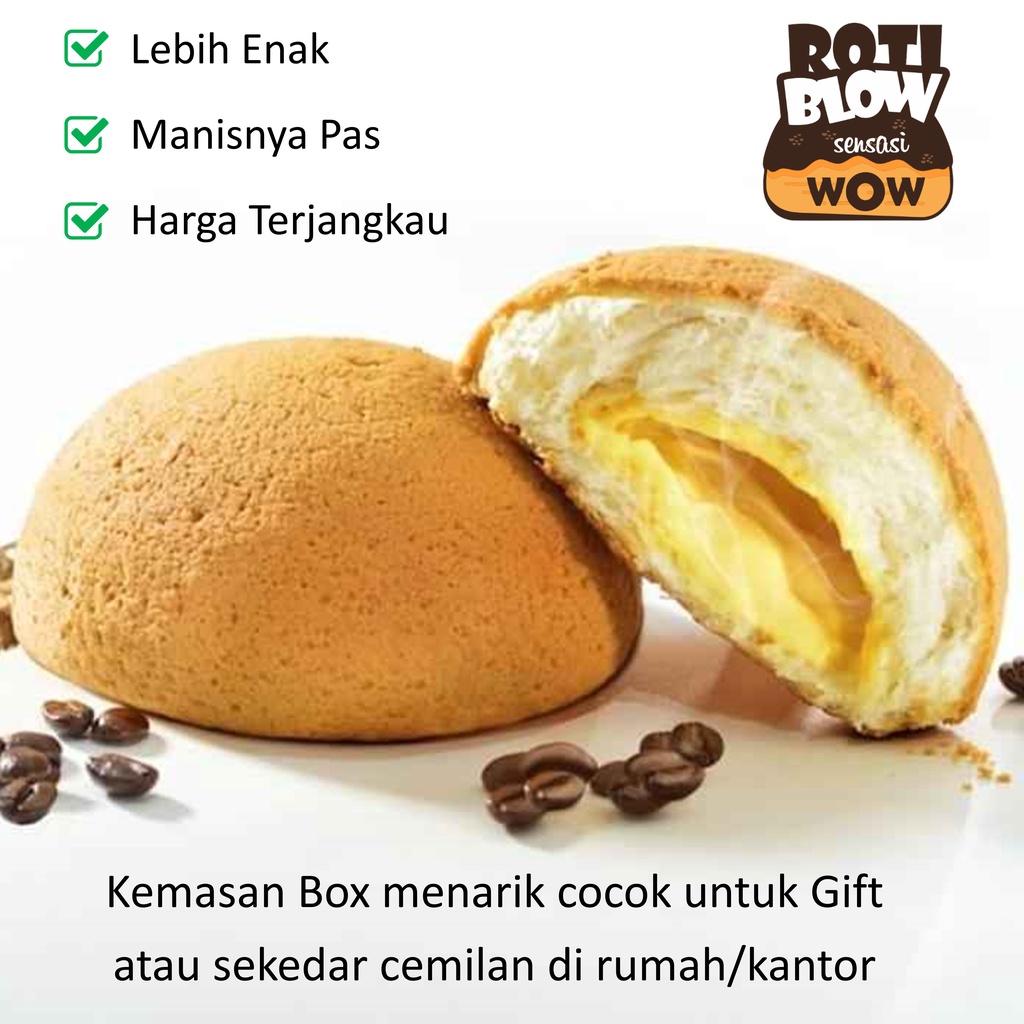 (1kg=2dus) ROTI BLOW | Semacam ROTI O / BOY isi Butter Topping Kopi Orginal  Roti Kue Solo 4 pcs-1