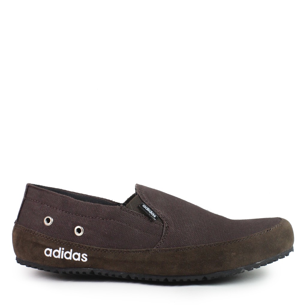 TERLARIS Sepatu Slip On Pria Adidas MASTER Coklat Spatu Casual Slop Pria Keren / Sepatu Selop Cowok