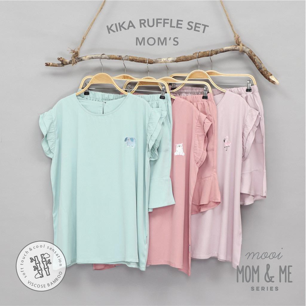 PROMO 7.7 PROMO BAJU LEBARAN MURAH Mooi Kika Ruffle Set 1-5 Tahun Setelan Anak Perempuan Setelan mom setelan mama