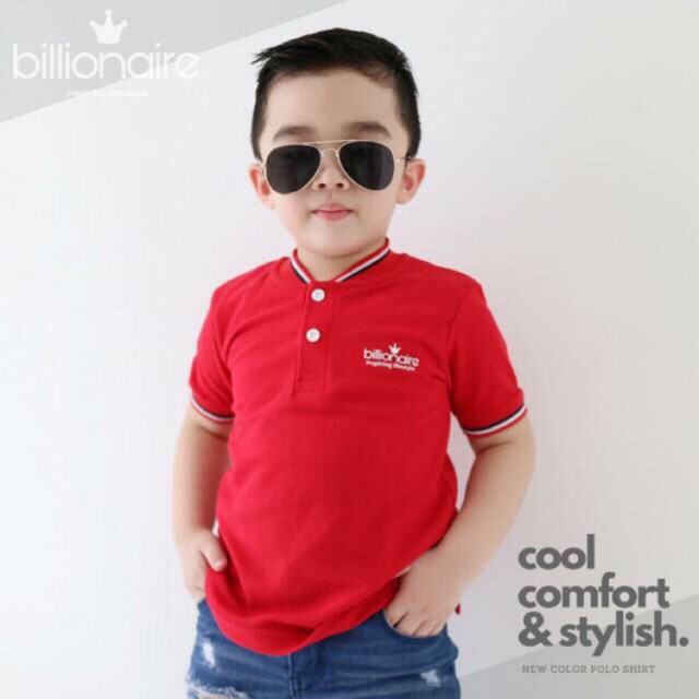  Kaos  Polo Billionaire  Kaos  Polo Anak  Bahan Katun Shopee 