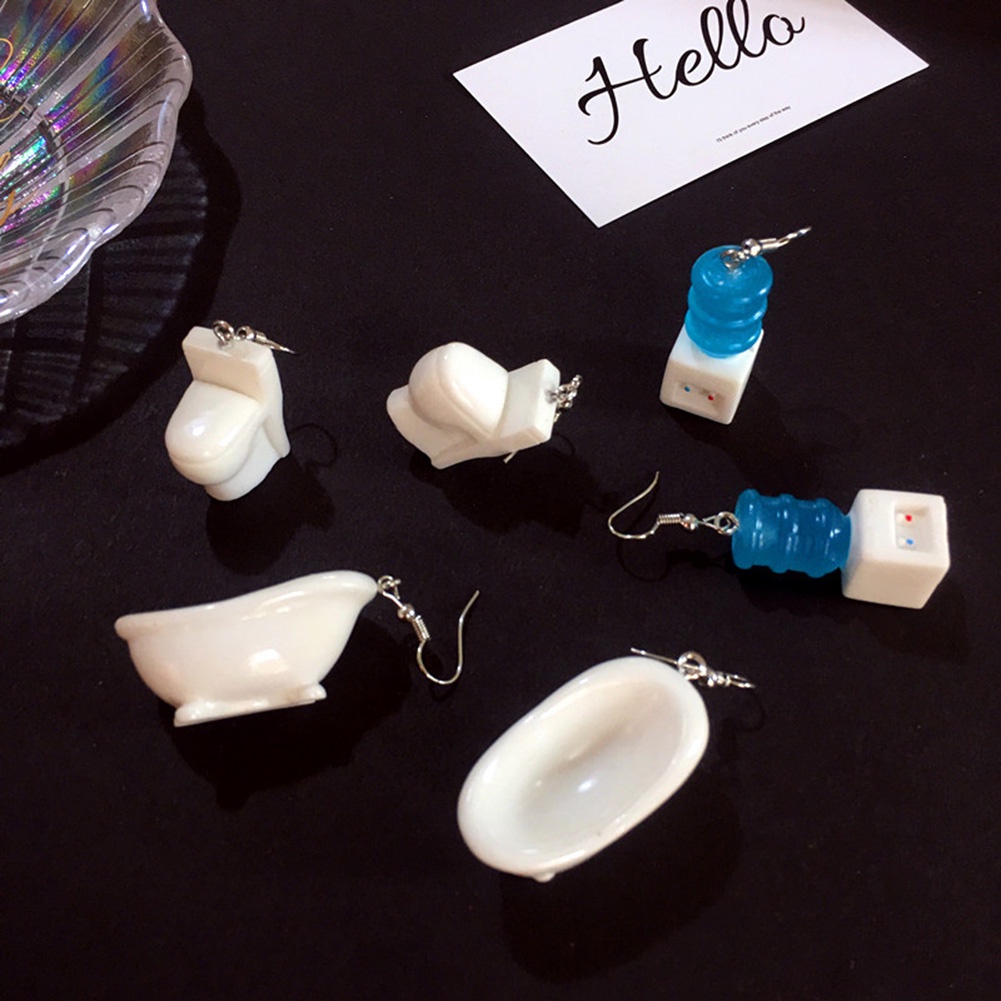 Hu Hu Hu Hu Hu Alat Bantu Pasang Kacamata♡ Anting Kait Gantung Wanita Desain Bathtub Dispenser Air Untuk Hadiah