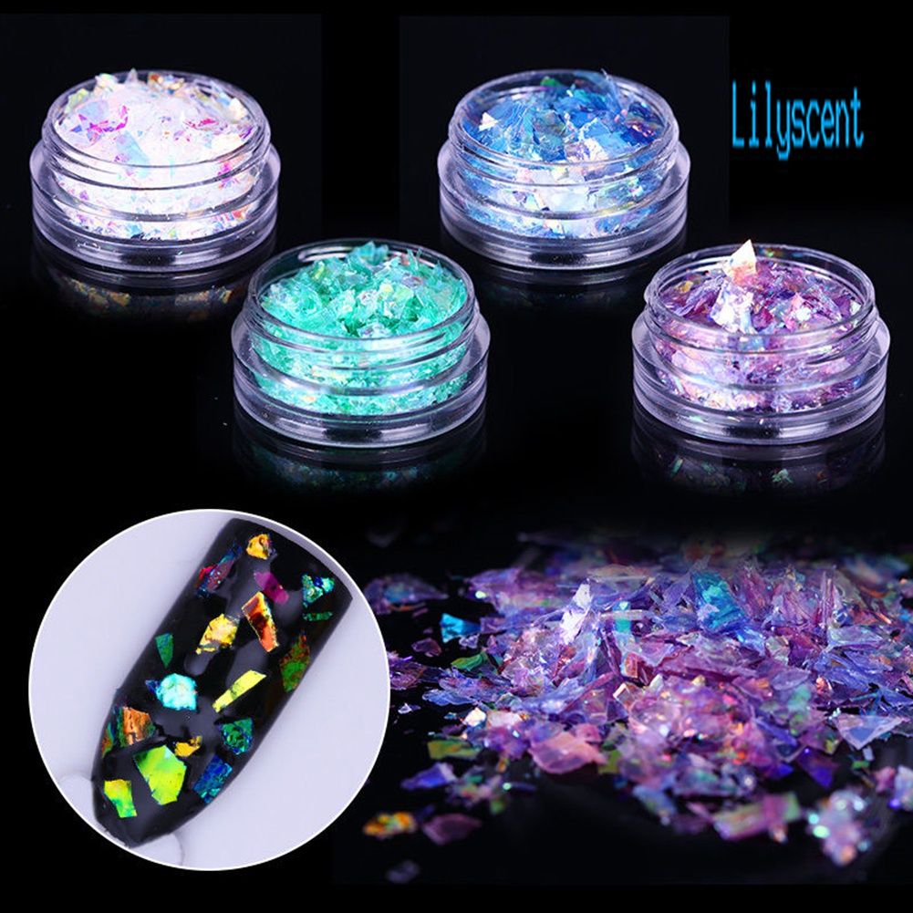 Lily Bubuk Glitter Sequin Fluorescent Untuk Dekorasi Nail Art DIY