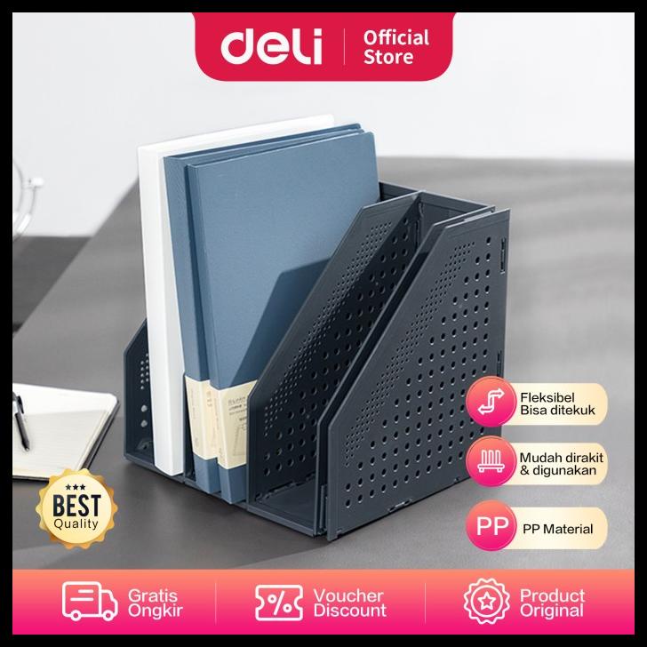 

BEST SELLER !!! DELI FILE TRAY / RAK BOX FILE FLEKSIBEL BAHAN PLASTIK 4 SEKAT 78996 TERLARIS