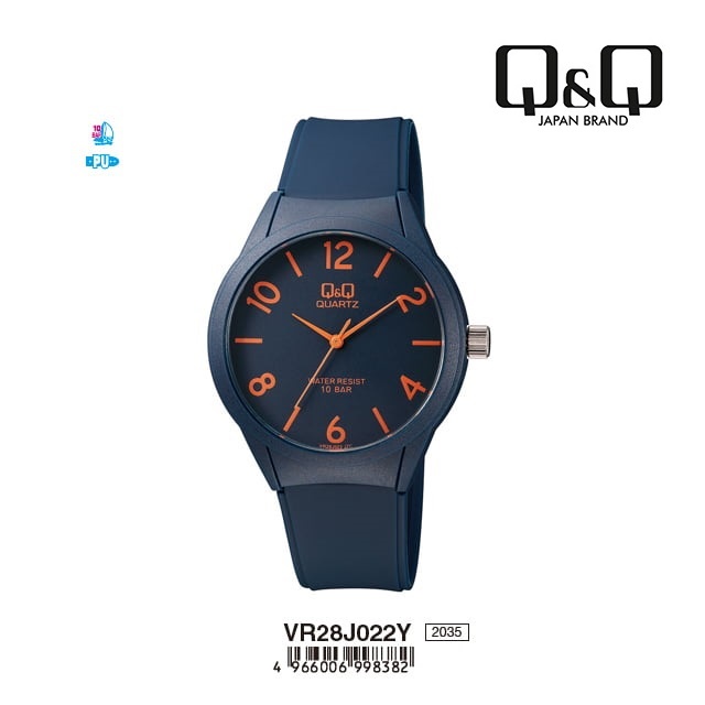 Q&Q QNQ QQ ORIGINAL ANALOG WATCH JAM TANGAN PRIA WANITA TALI KARET VR28 VR28J VR28J022Y