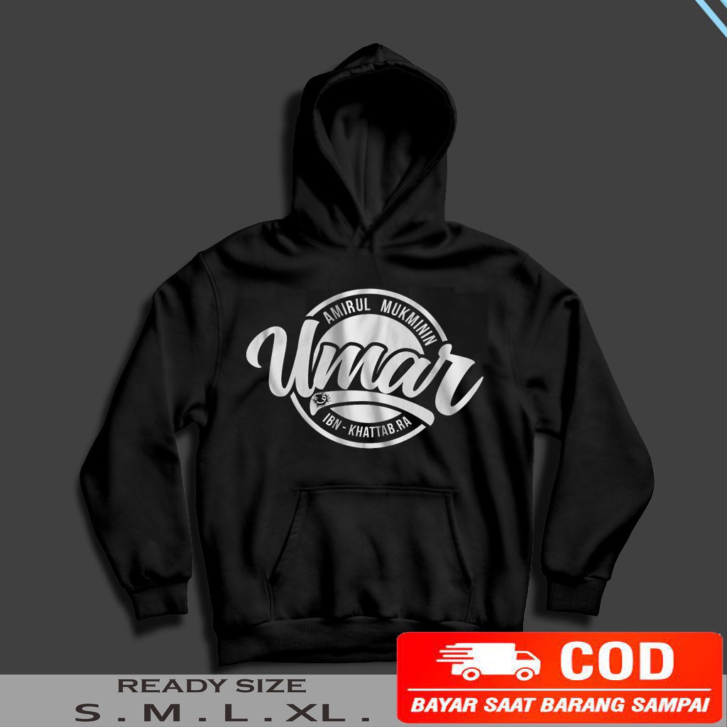 JAKET HOODIE PRIA UMAR BIN KHATTAB | JAKET HOODIE DAKWAH