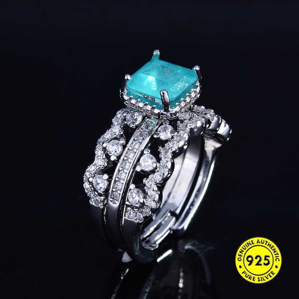 Cincin Open Ring Adjustable Hias Batu Permata Imitasi Mewah Multi Warna Untuk Wanita