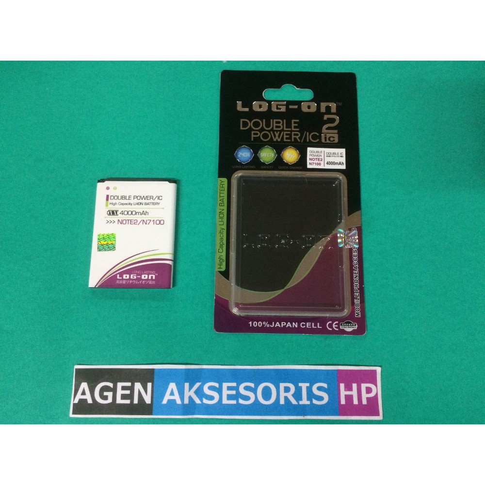 Batre Samsung Galaxy Note 2 N7100 Baterai LOG-ON Battery Double Power IC 4000mAh
