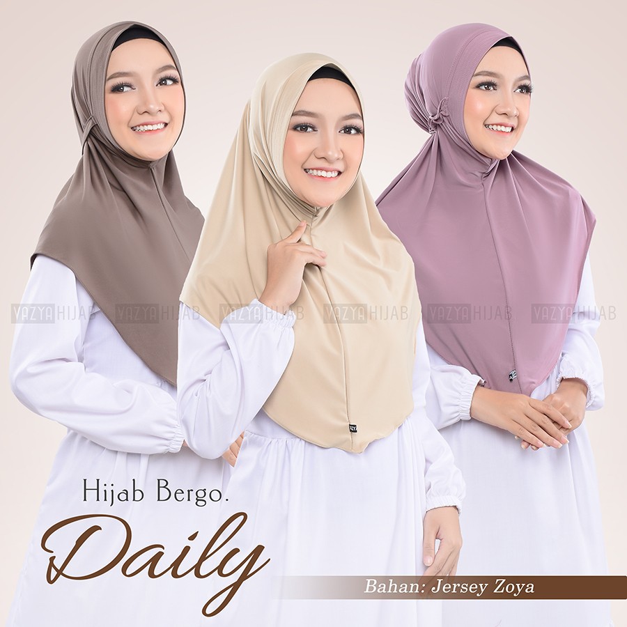 KERUDUNG HIJAB JILBAB INSTAN BERGO DAILY KERUT TALI POLOS