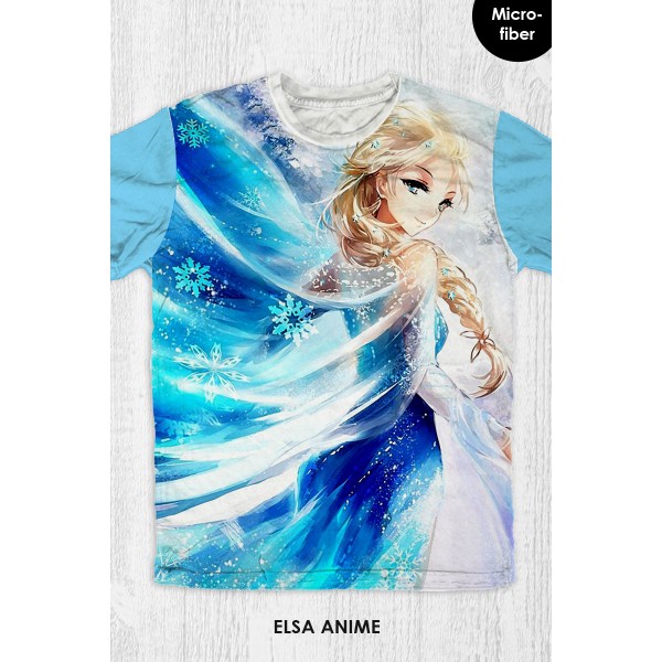 Baju Kaos Anak & Dewasa Frozen - Elsa Anime