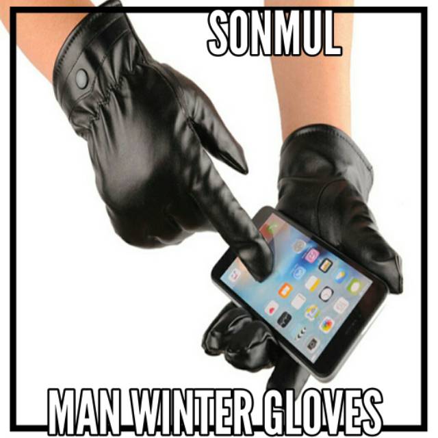 Man Woman Winter Touch Screen Gloves PU Leather Dalam Bulu Hangat Sarung Tangan Musim Dingin