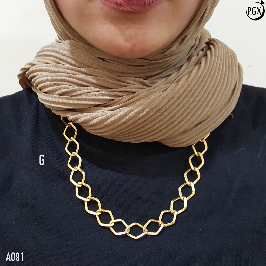 PGX Kalung Rantai Wanita Hijab Panjang Multilayer Necklace - A091