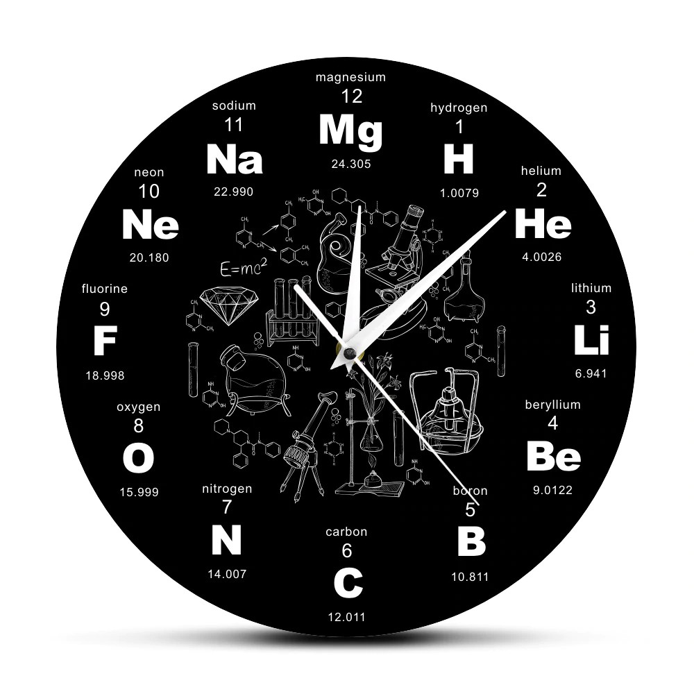 Periodic Table Of Elements Wall Art Chemical Symbols Wall Clock Educational Elemental Shopee Indonesia