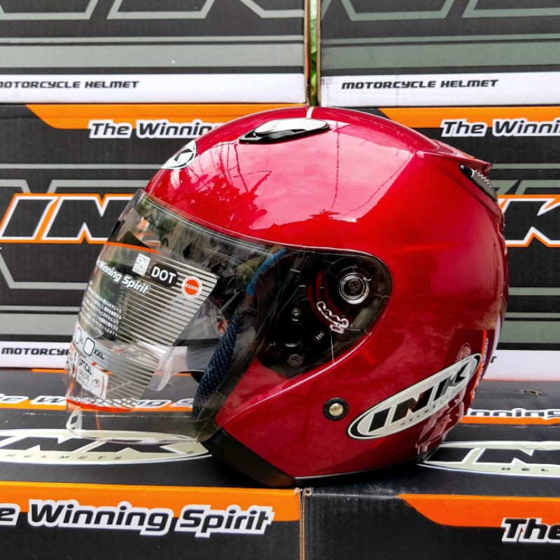 HELM INK CENTRO JET SOLID ORIGINAL-Merah Maroon