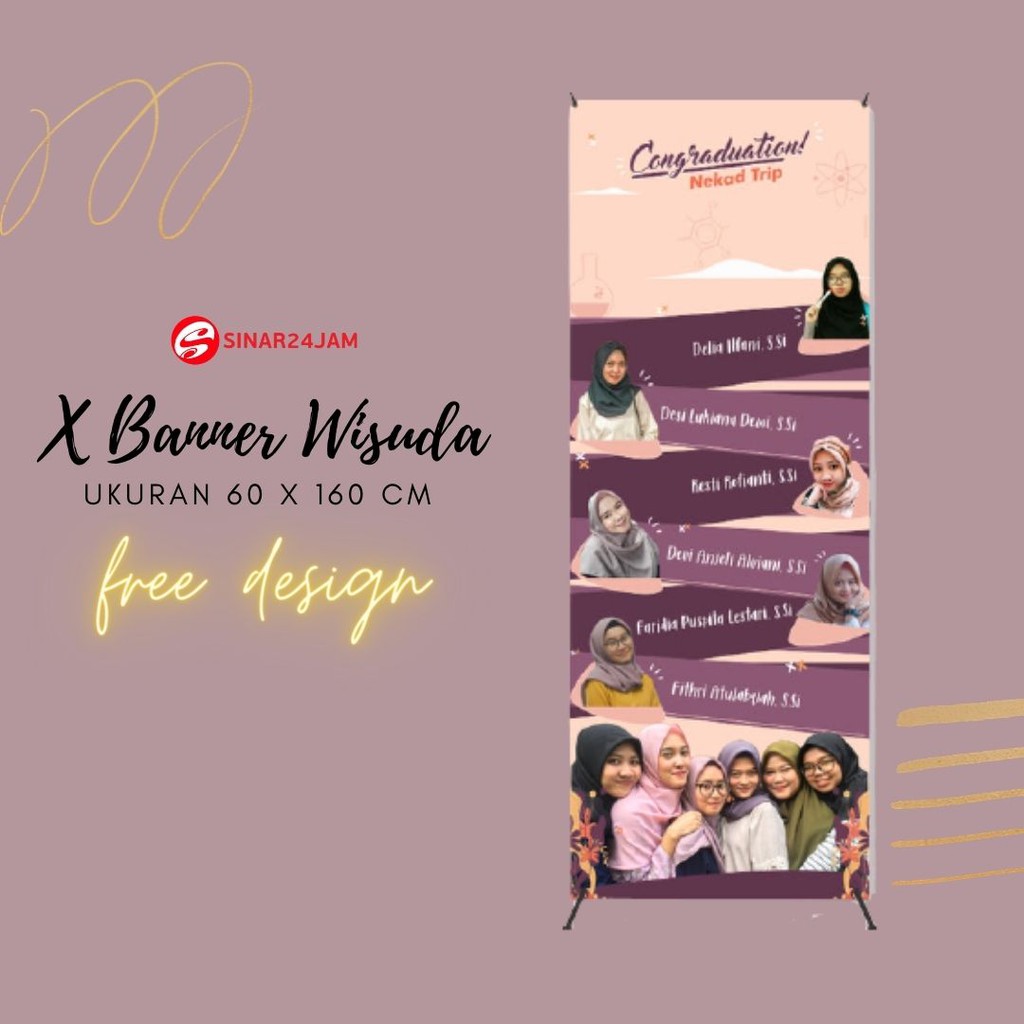 Jual X BANNER WISUDA UKURAN 60 X 160 CM Indonesia|Shopee Indonesia