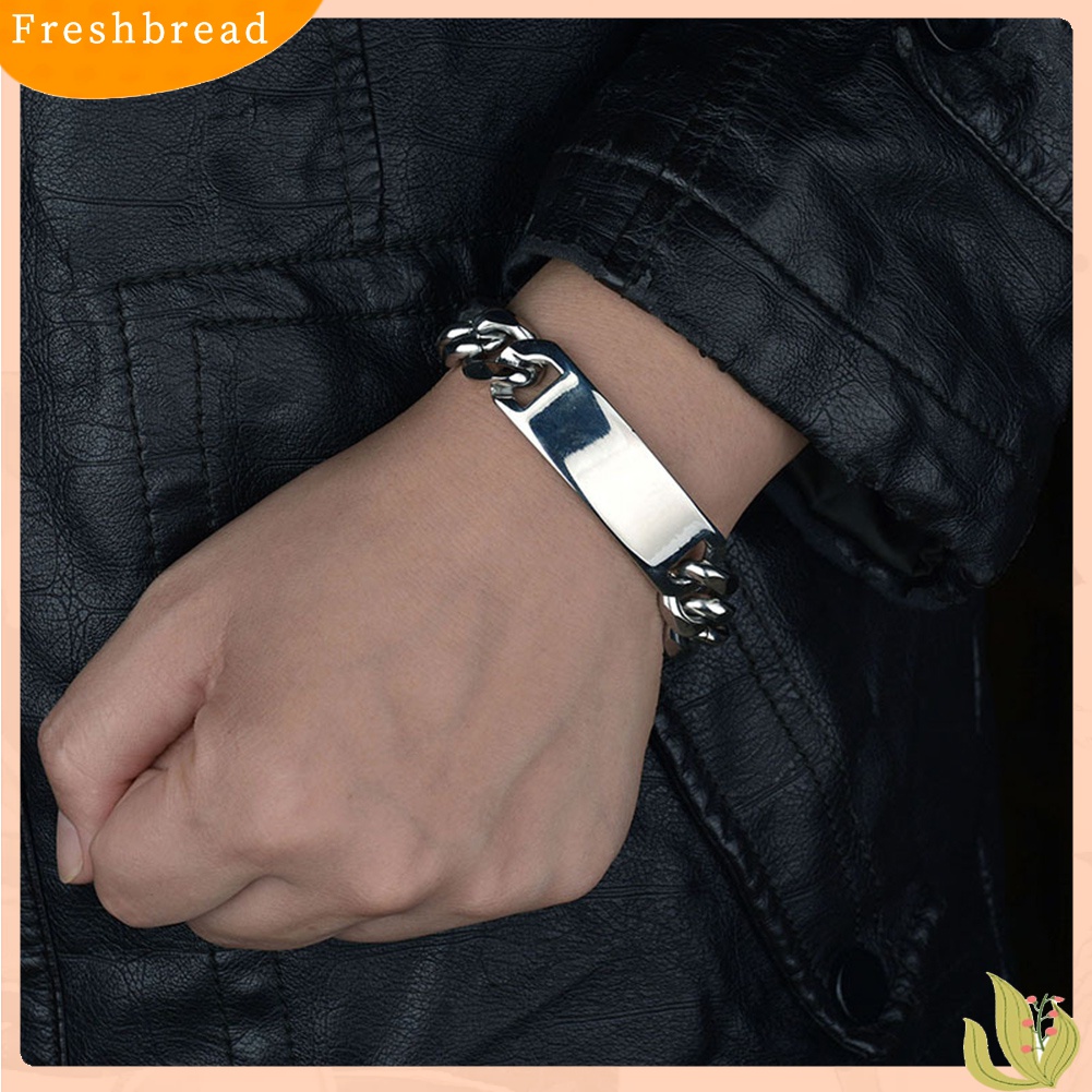 [TERLARIS]Men Fashion Mirrored Stainless Steel Chain Bracelet Bangle Party Jewelry Gift