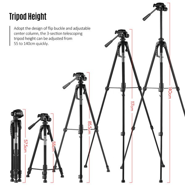 A_   TRIPOD BLACK 3520 1,4 METER PREMIUM TRIPOD UNTUK SLR DSLR KAMERA TRIPOD HANDPHONE HP