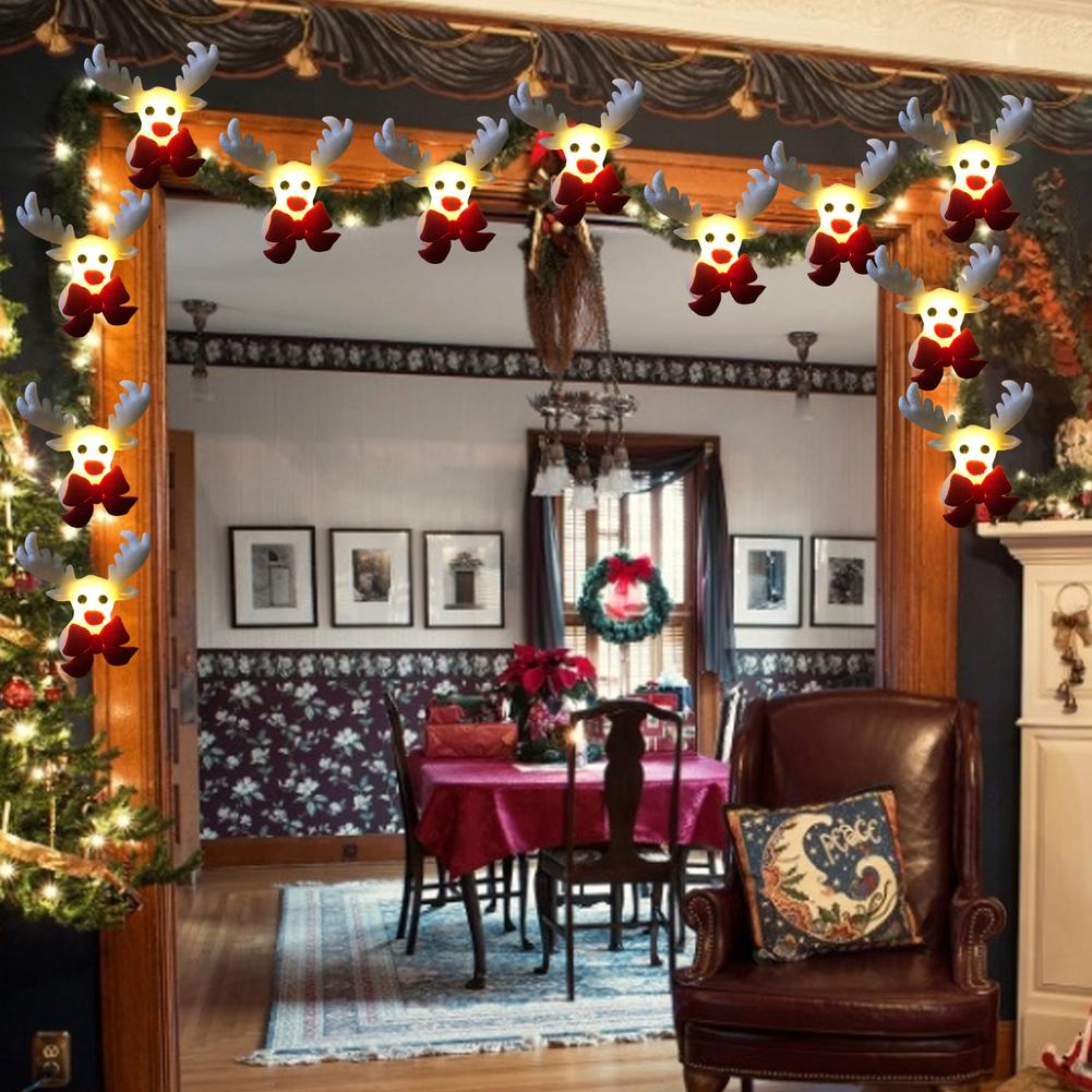 Lampu String 1.65m / 3m Desain Snowman Elk Untuk Dekorasi Pohon Natal