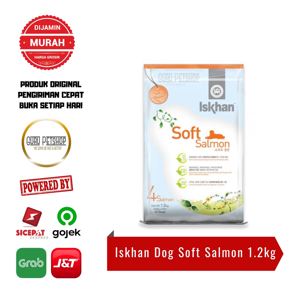 Iskhan Dog Soft Salmon 1.2kg Freshpack Iskhan Dog Food All Stages