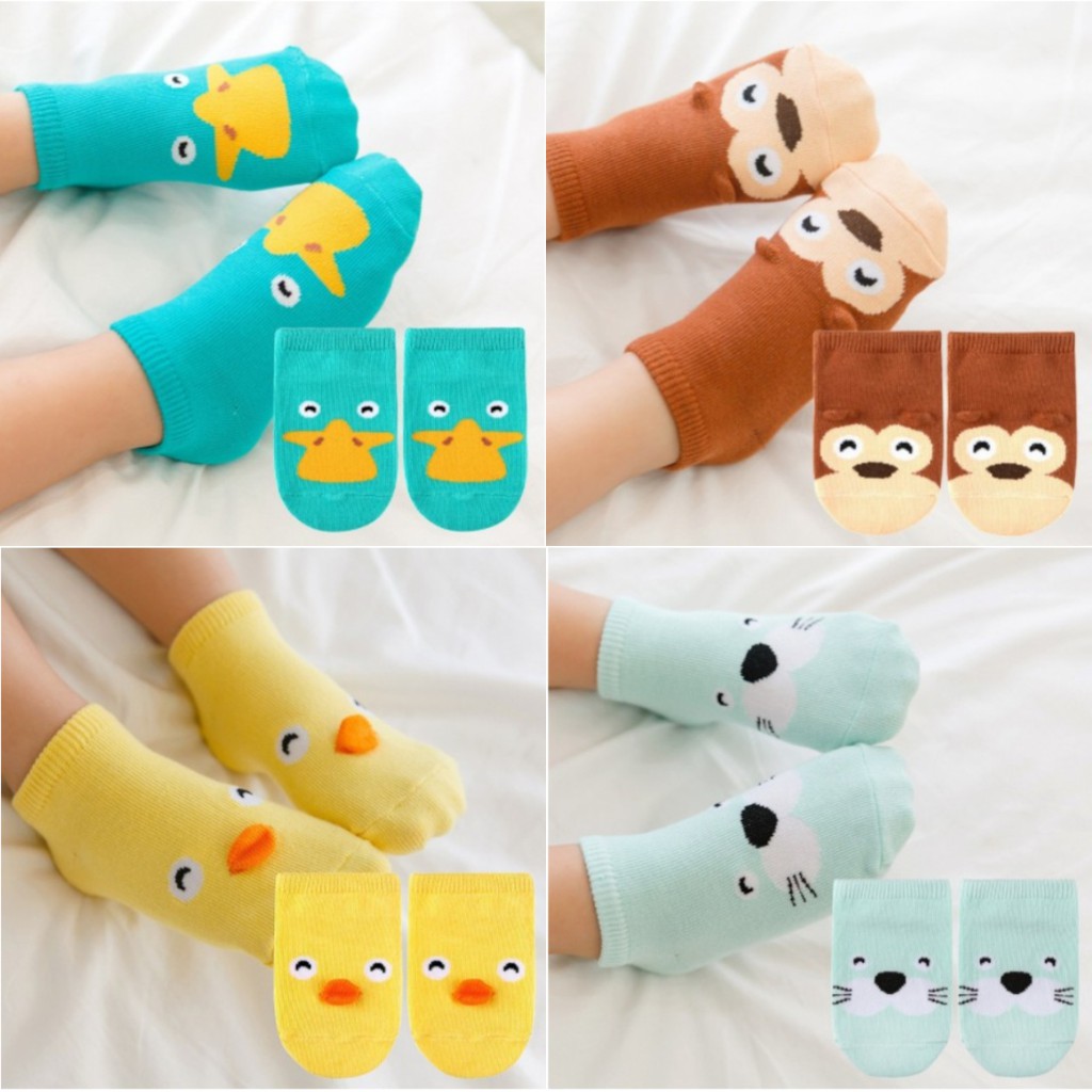 KAOS KAKI BAYI PENDEK LUCU MOTIF BINATANG