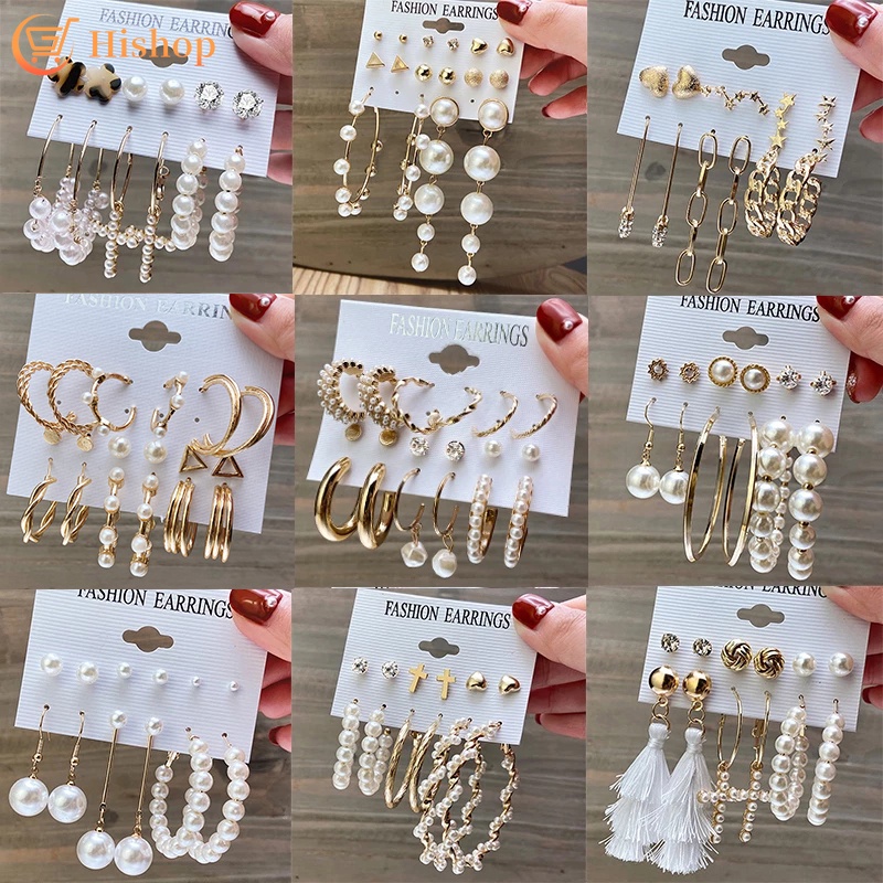 Set Anting Giwang Elegan Model Kupu-Kupu Dengan Kristal + Mutiara + Rumbai Untuk Wanita