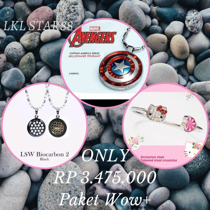 Paket Pendant Captain America + LSW Biocarbon Black + Bangle Hello Kitty ORIGINAL MCI