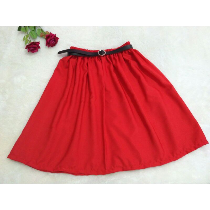 RED SKIRT PLAIN